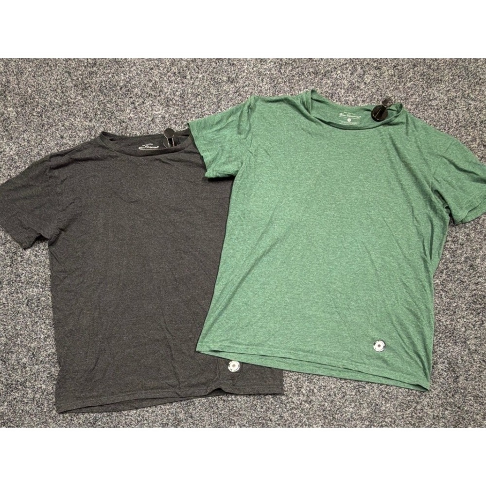 Ben Sherman T-Shirt Men M Green Charcoal 2 Pack Crew Neck Short Sleeve Logo Tee